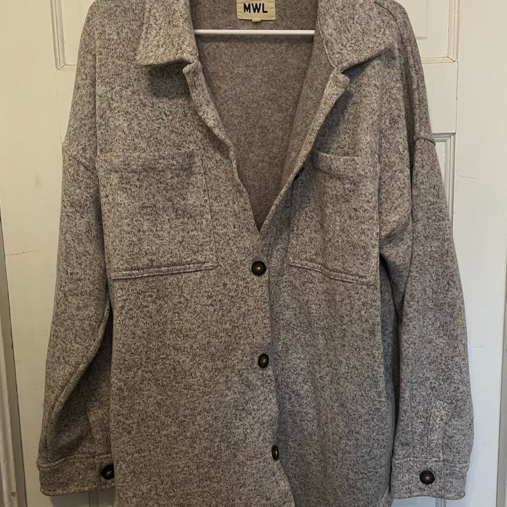 Madewell MWL (Re)sourced Sweater Fleece Shirt-Jacket Women's Size XL